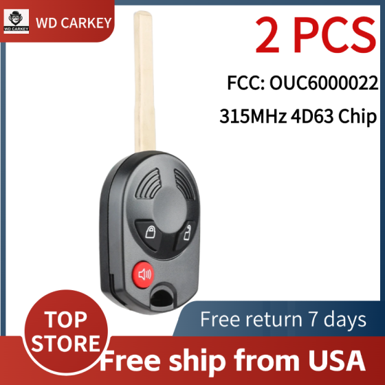 Ford 2+1 Buttons 315MHz 4D63 Chip FCC: OUC6000022